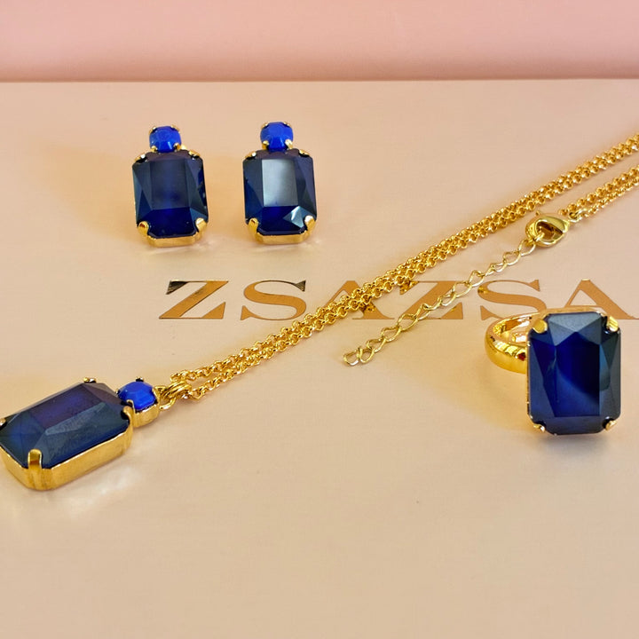 Royal blue Swarovski crystals set
