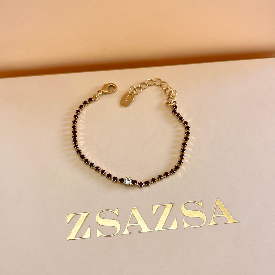 Dark red Swarovski crystals bracelet