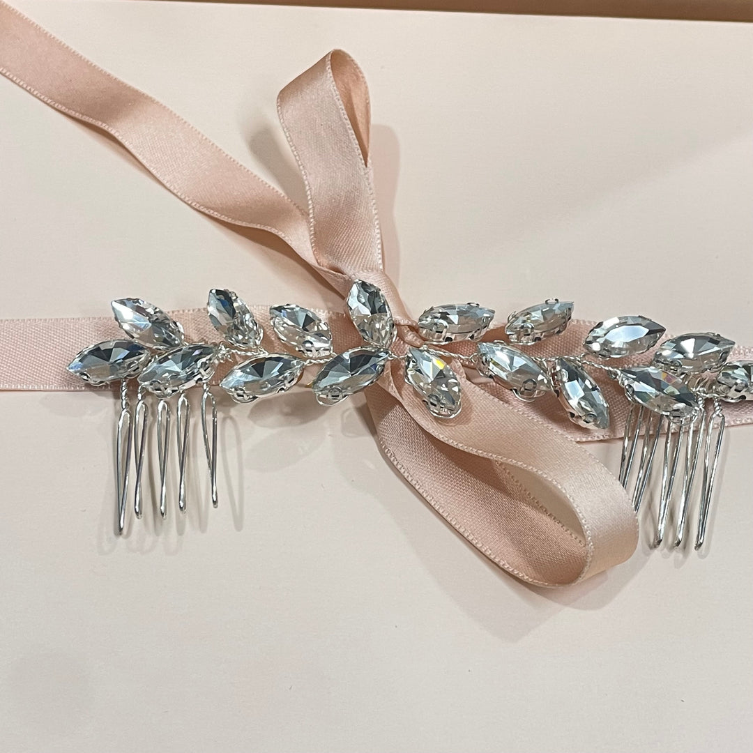 Silver Flexible marquise comb