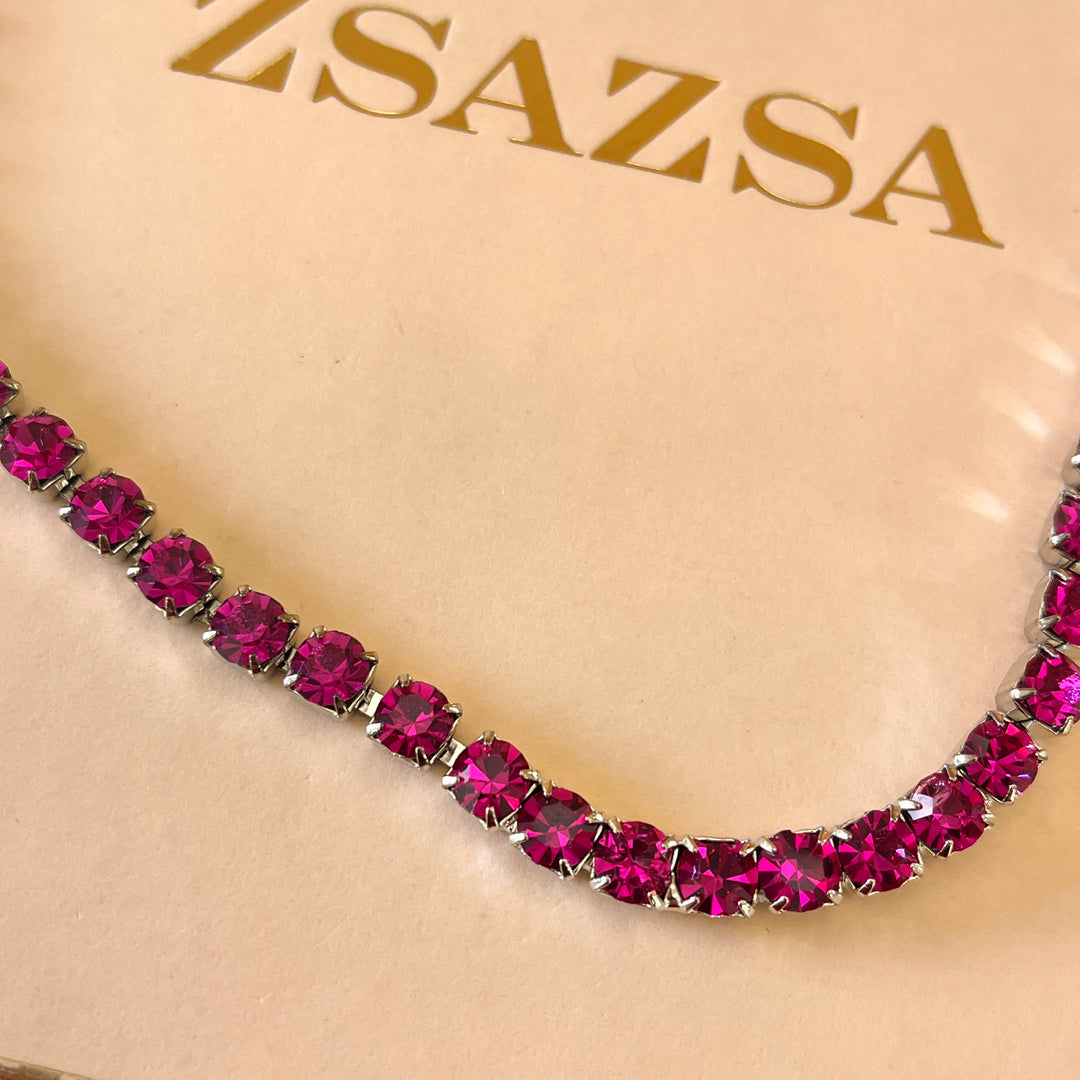 Fuchsia Swarovski crystals set