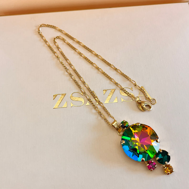 Watermelon Swarovski crystals pendant