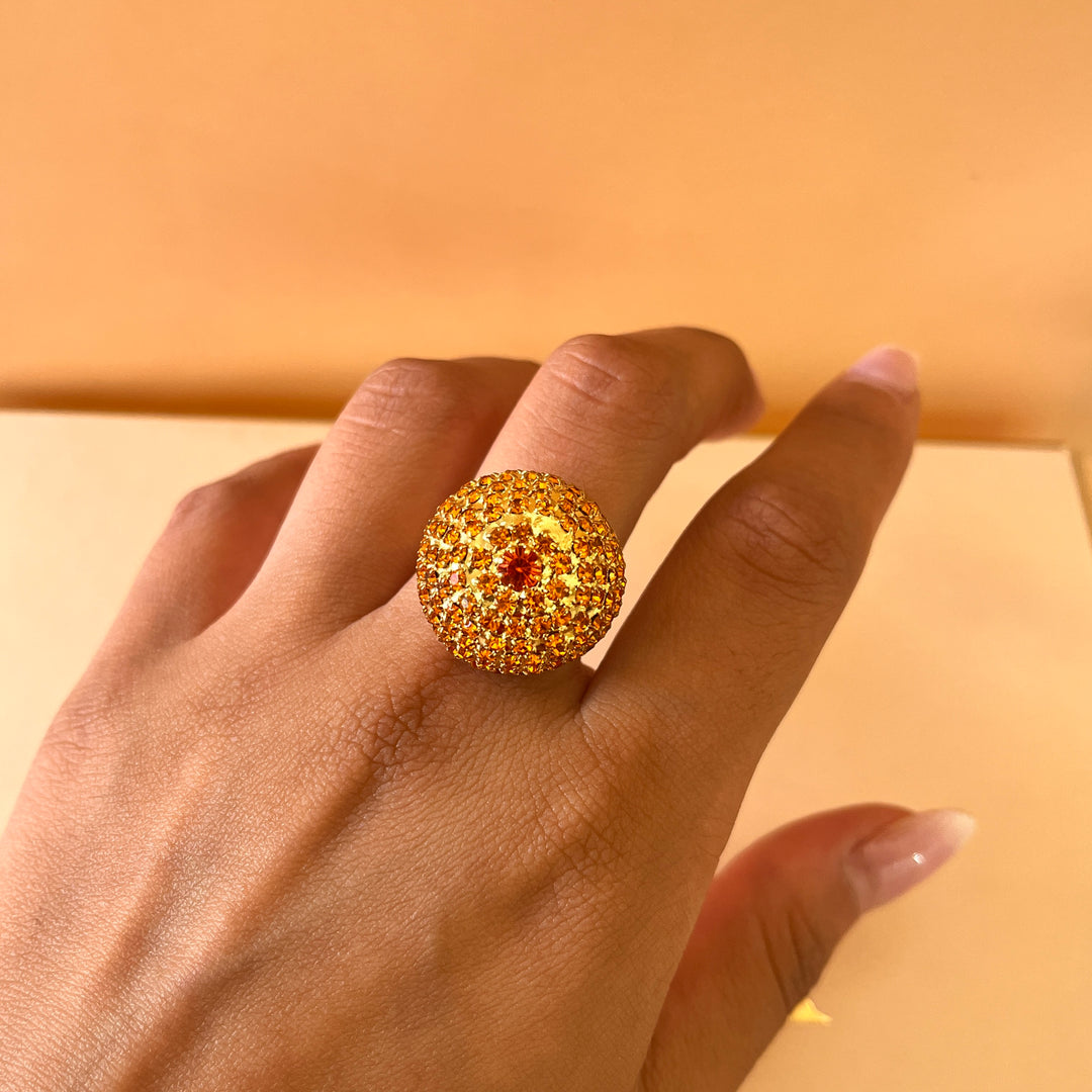 Orange Half of ball Swarovski crystal set