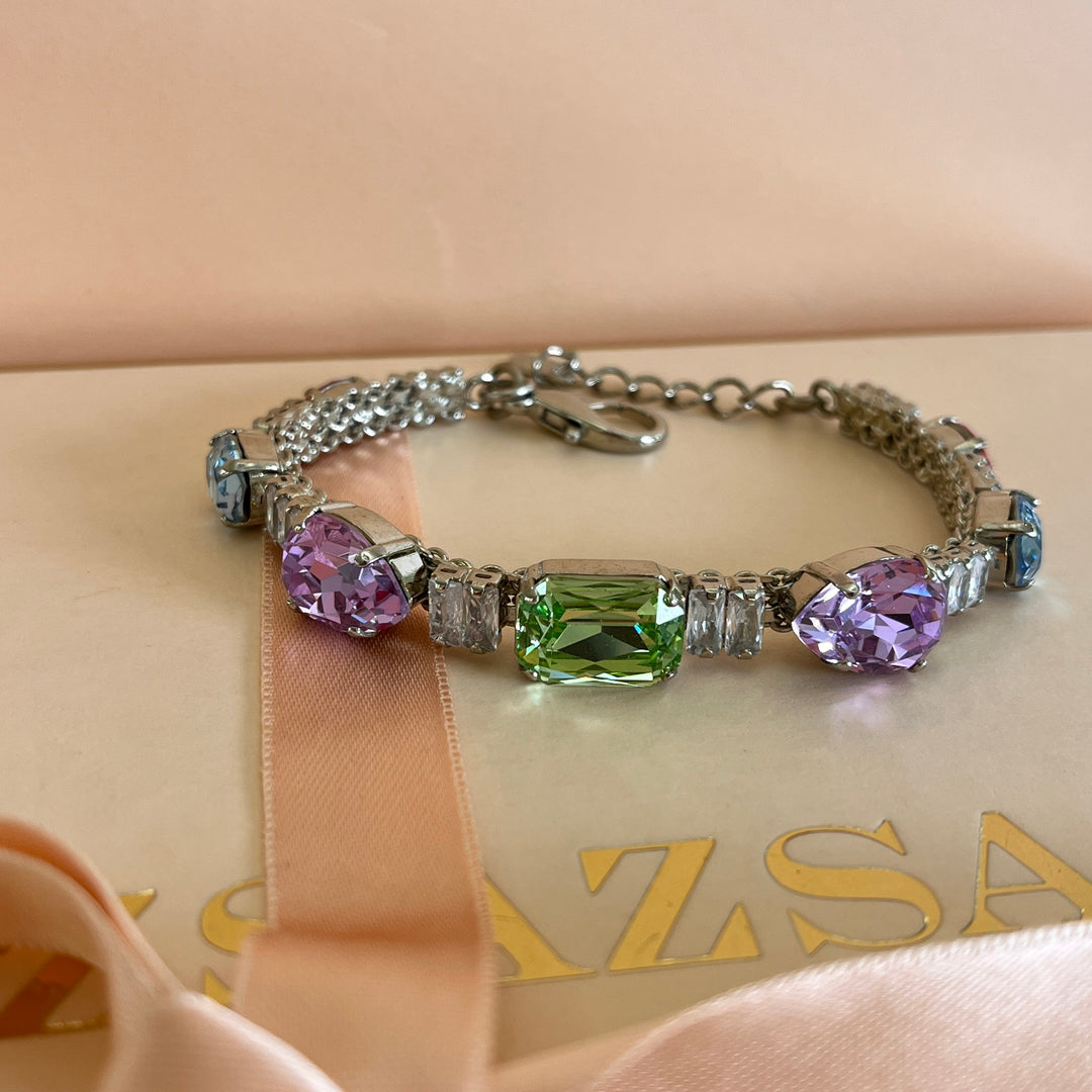 Multicolor Swarovski crystals bracelet