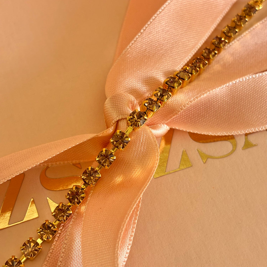 Dainty Bronze Preciosa crystals bracelet