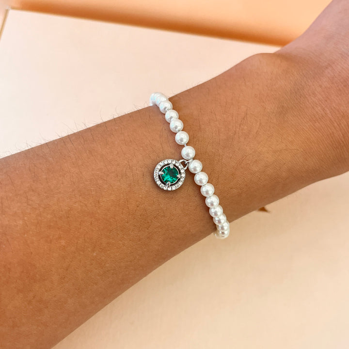 Dark green zircone studs and bracelet