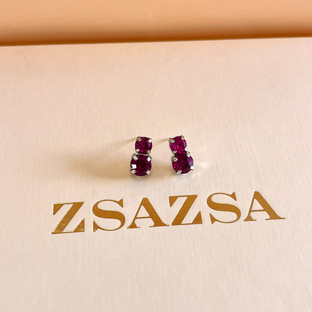 Fuchsia Swarovski crystals set