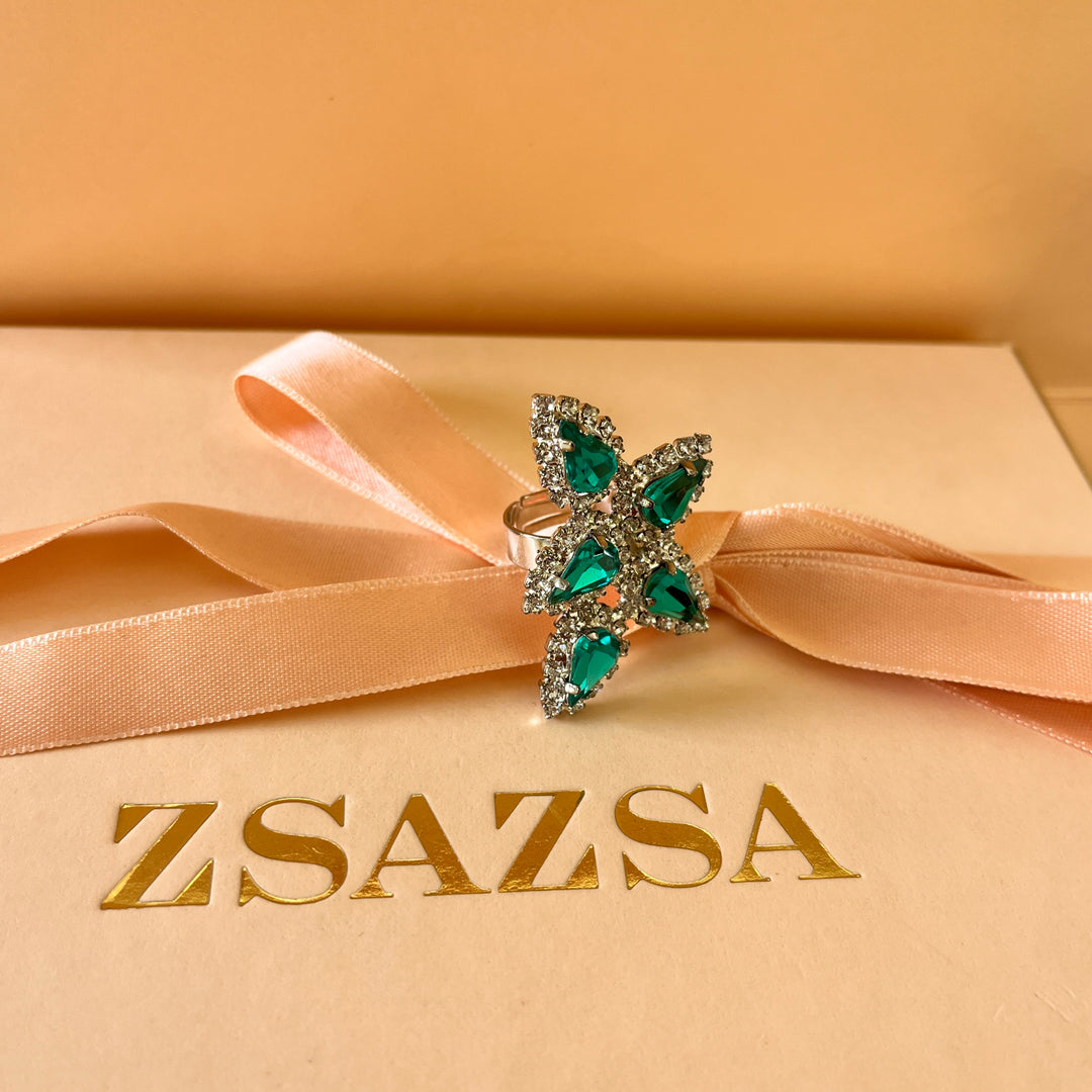 Mint teardrop preciosa crystal set