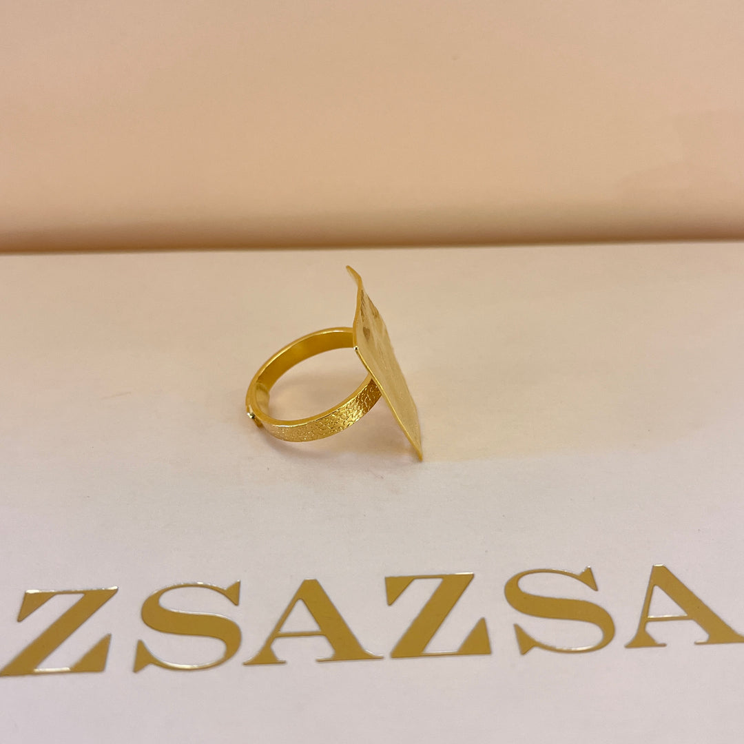 Gold handmade studs & ring