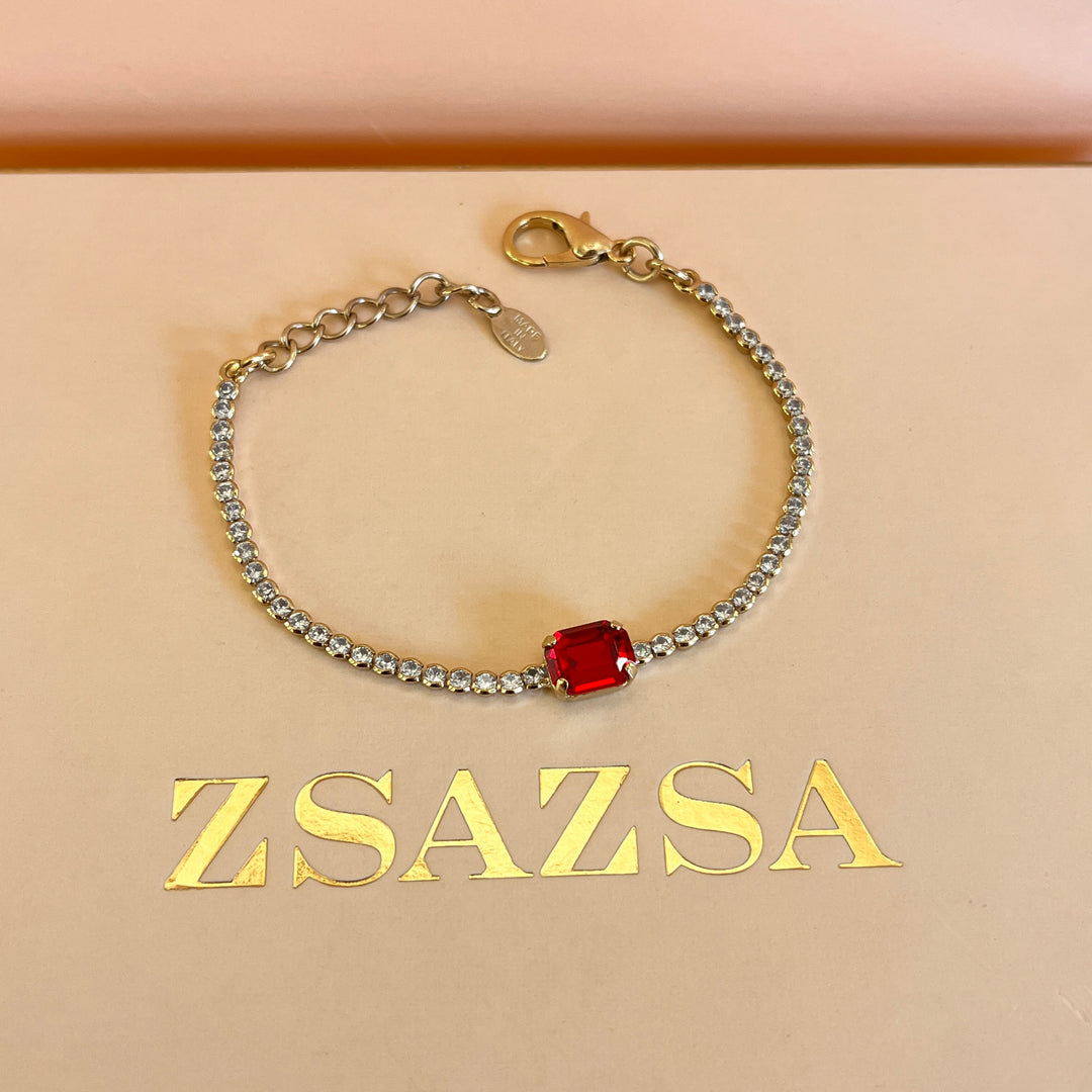 Red Swarovski crystals bracelet