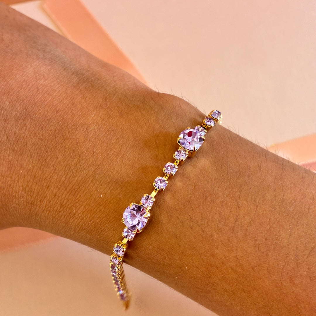 Lilac Swarovski crystals bracelet