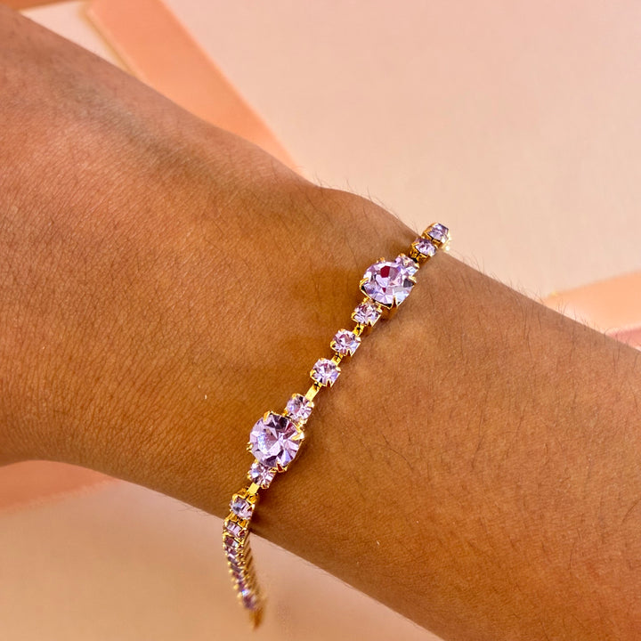Lilac Swarovski crystals bracelet