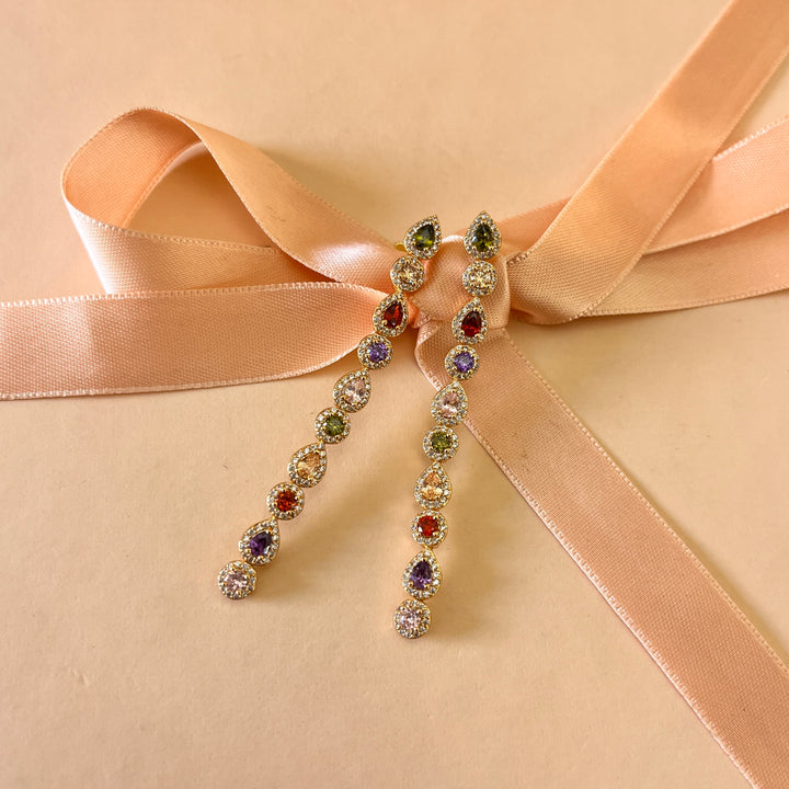 Multicolor zircone earrings and bracelet