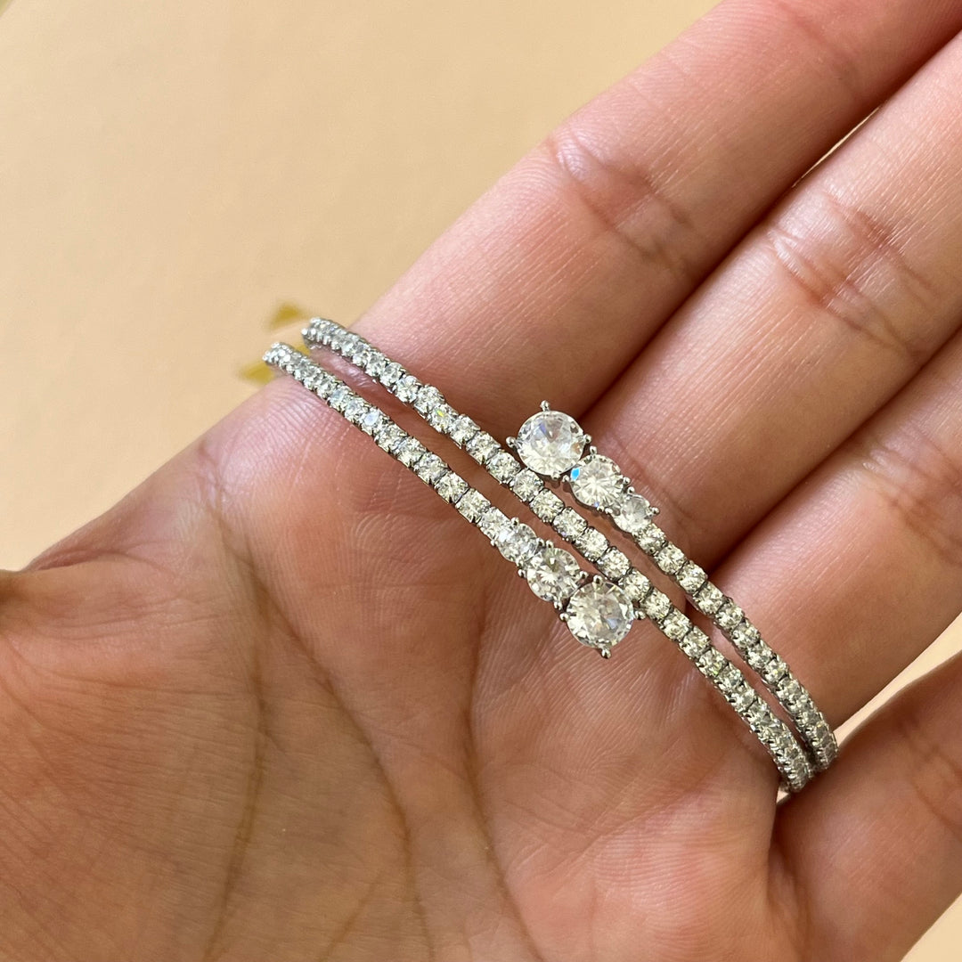 Silver zircone bangle