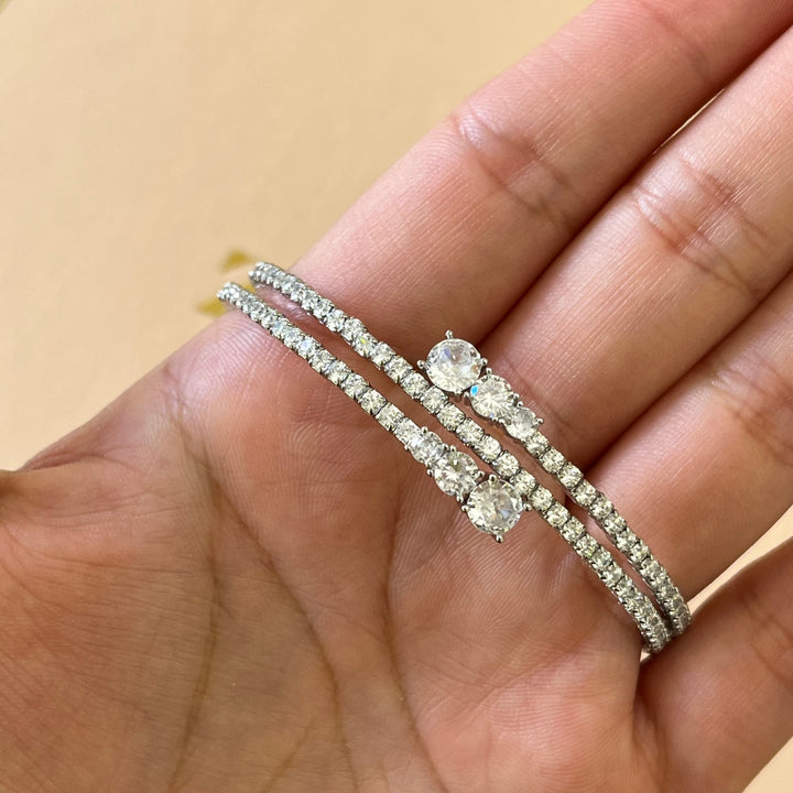 Silver zircone bangle