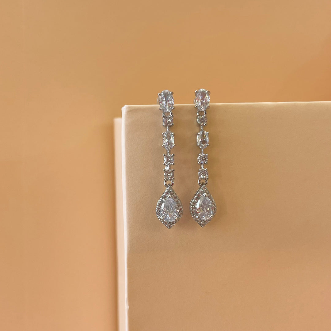 Silver zircone earrings