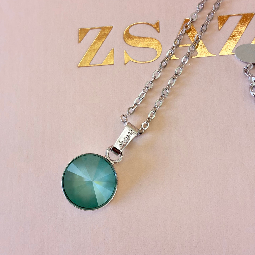 Mint Swarovski crystals set