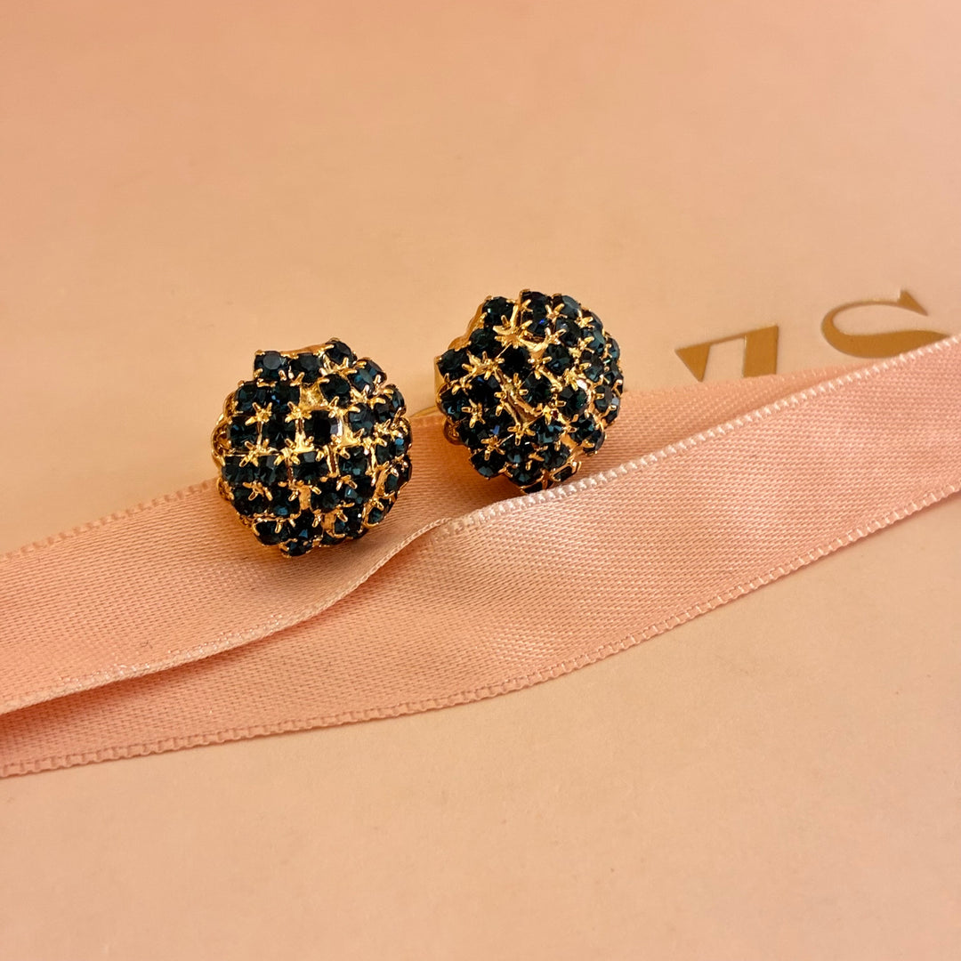 Navy blue preciosa crystals studs