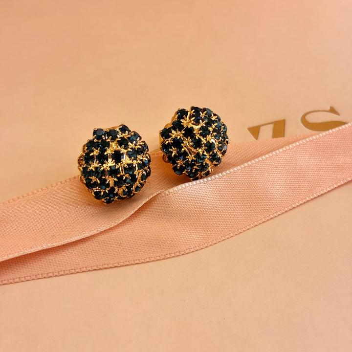 Navy blue preciosa crystals studs