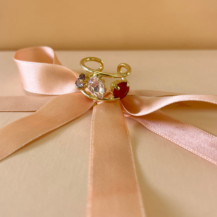 Shades of red and pink Swarovski crystals set