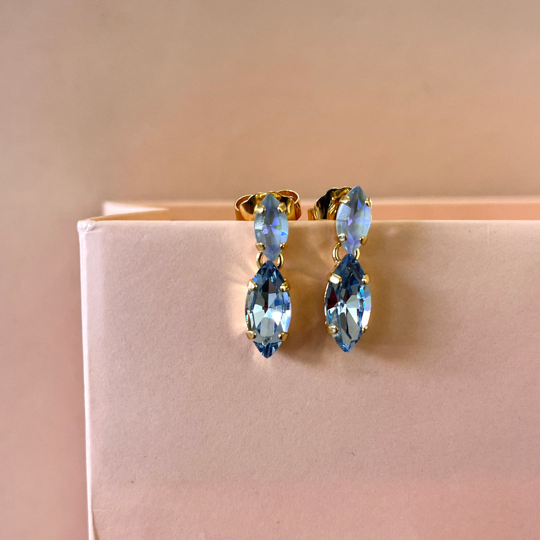 Light blue Swarovski crystals earrings