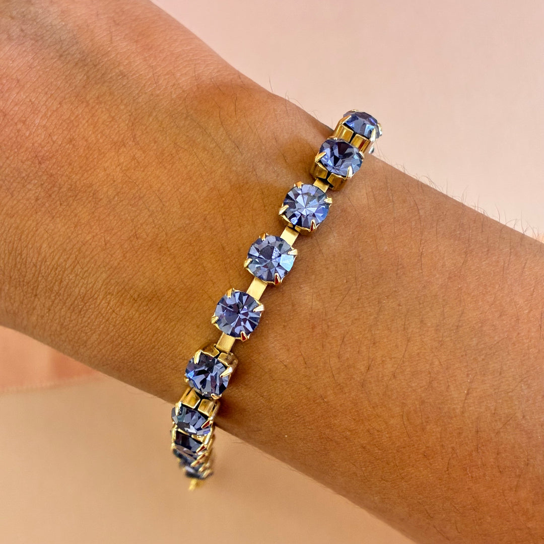 Purple Swarovski crystals bracelet