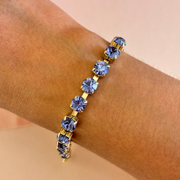 Purple Swarovski crystals bracelet