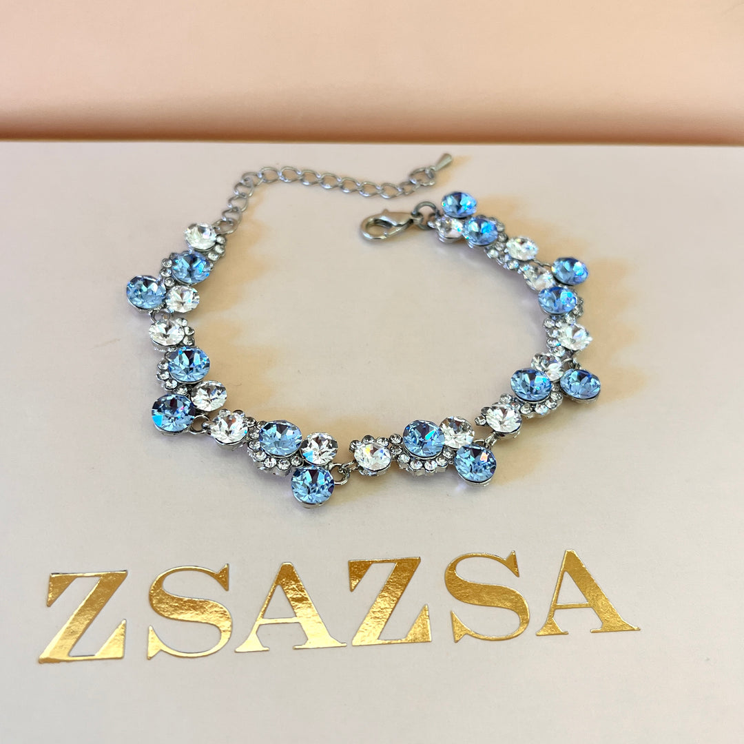 Light blue Swarovski crystals earrings & bracelet