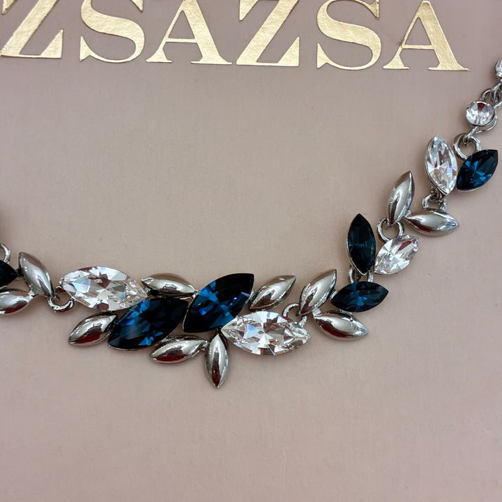 Marquise navy blue Swarovski crystals set