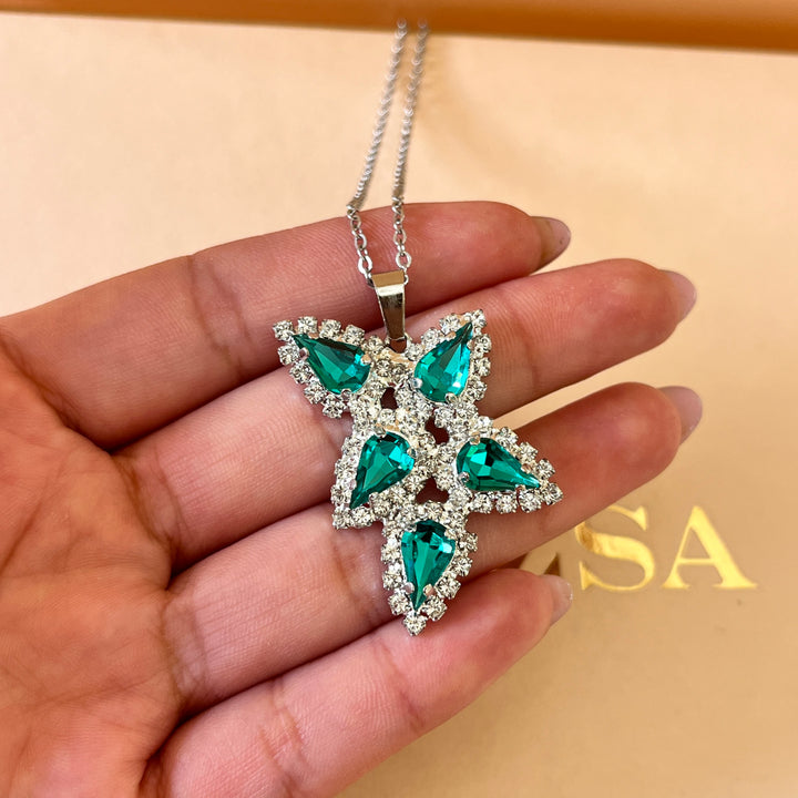 Mint teardrop preciosa crystal set