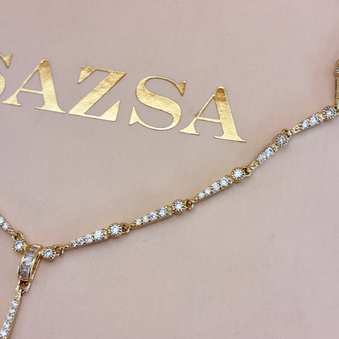 Navy blue zircone gold plated set