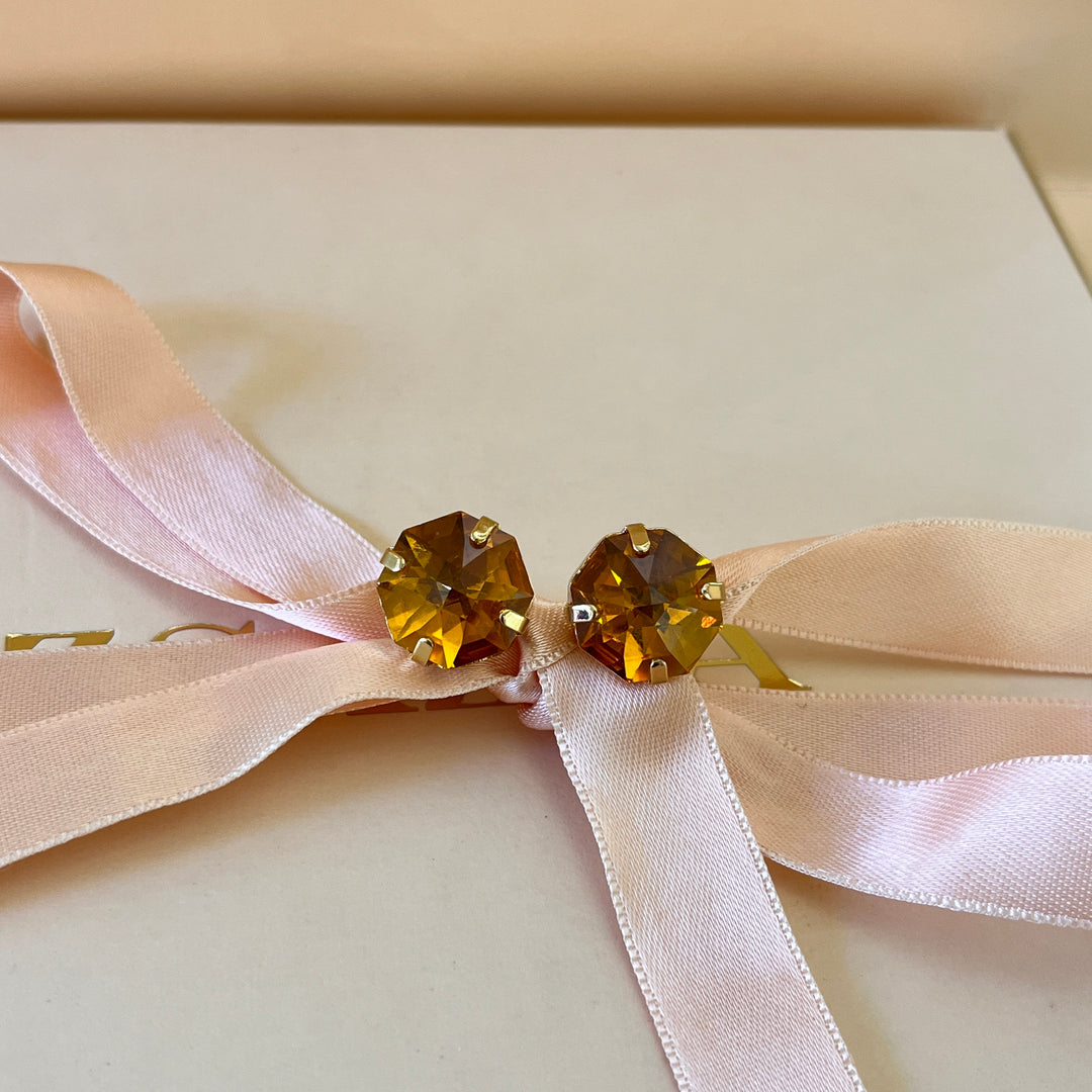 Topaz Swarovski crystals studs