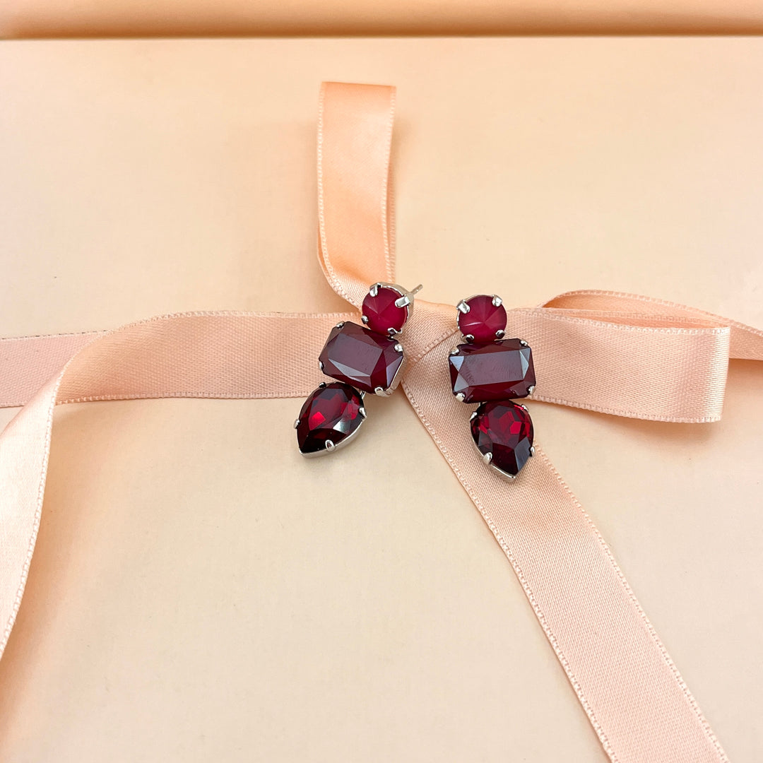 Dark red Swarovski crystals set