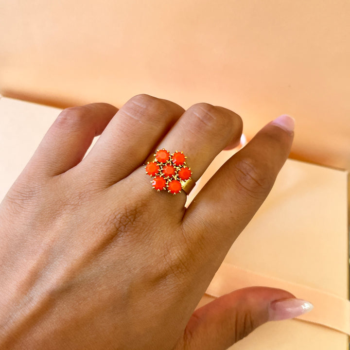 Orange Swarovski crystals set