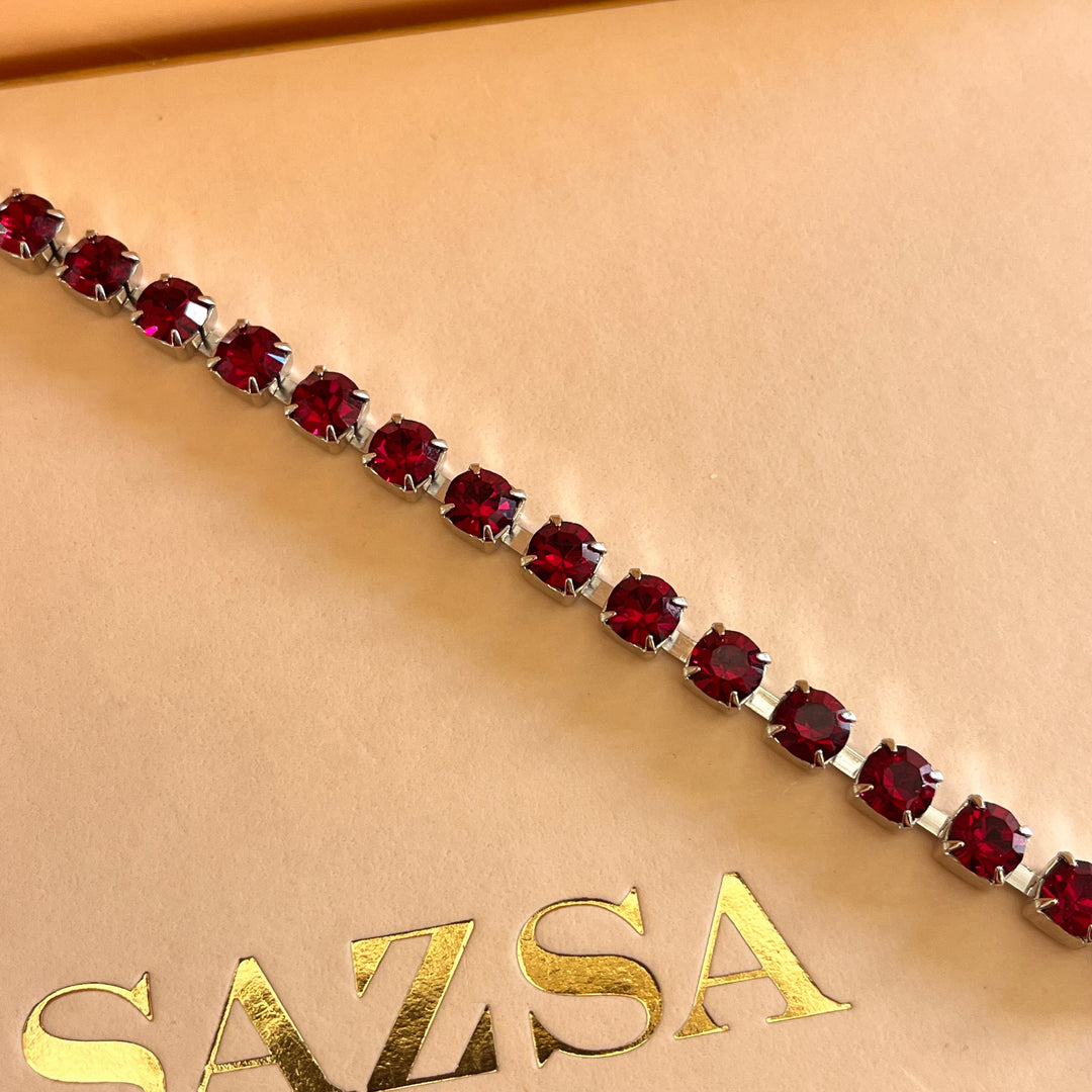 Dark red Swarovski crystals bracelet