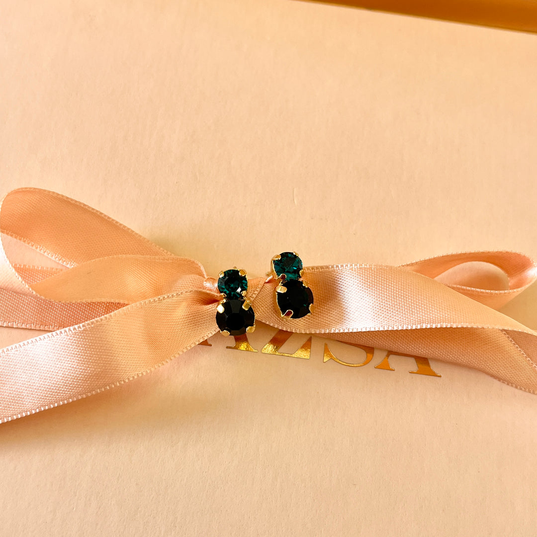 Dark green preciosa crystals studs