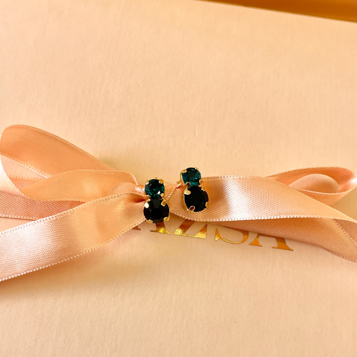 Dark green preciosa crystals studs