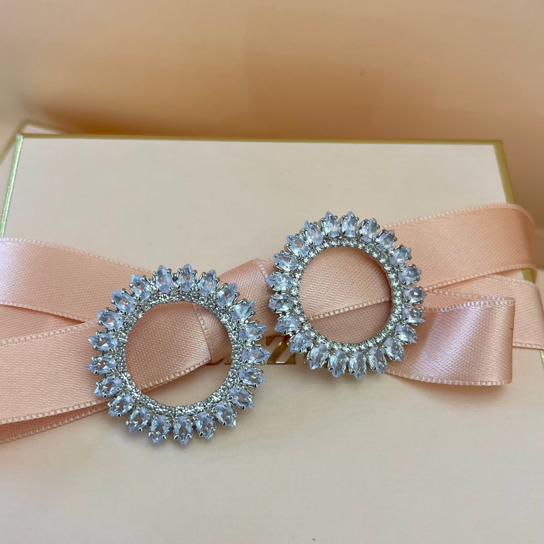 Round zircone marquise earrings