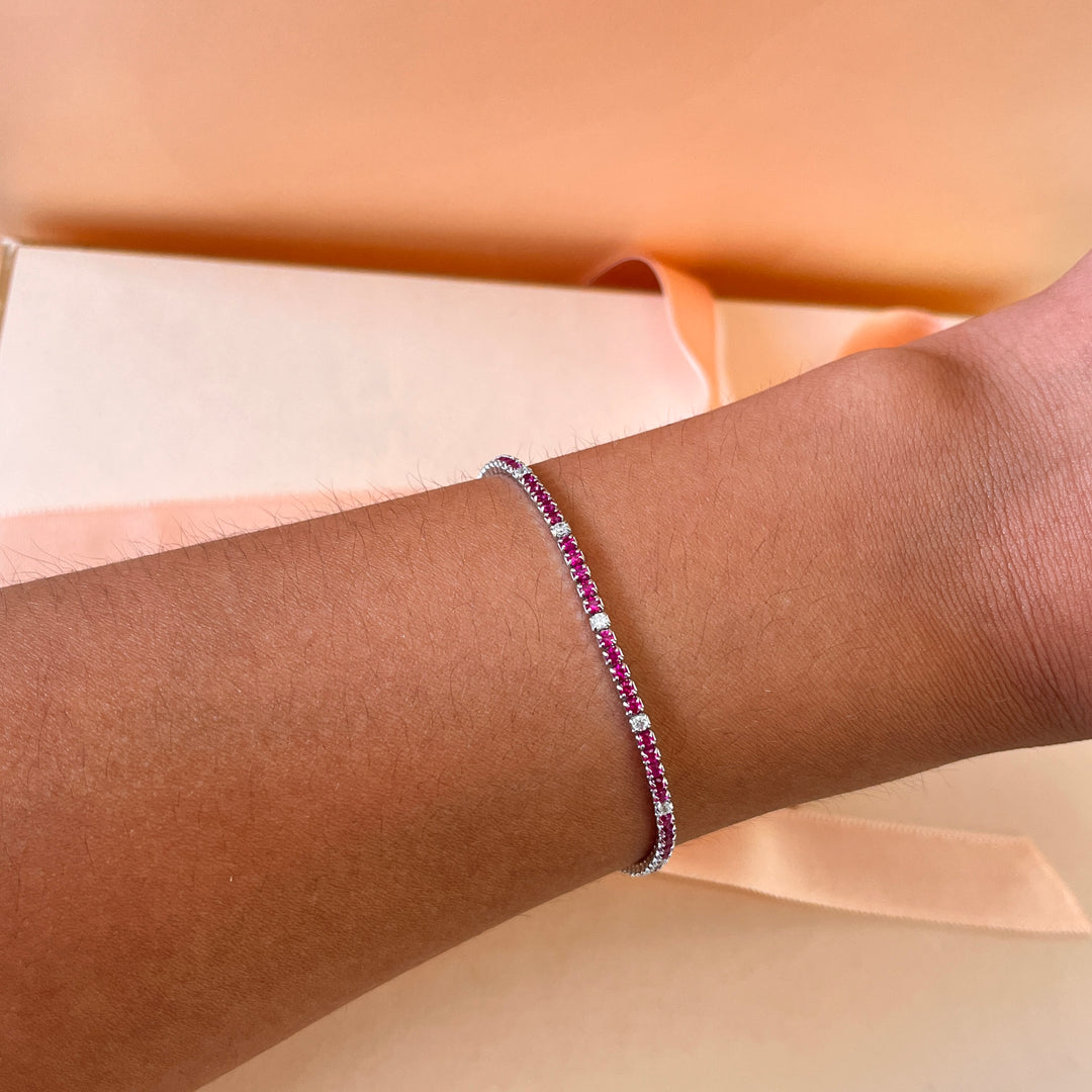 Fuchsia zircone bracelet