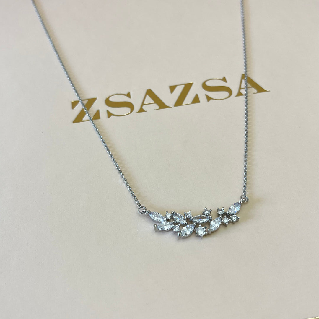 Silver zircone marquise set