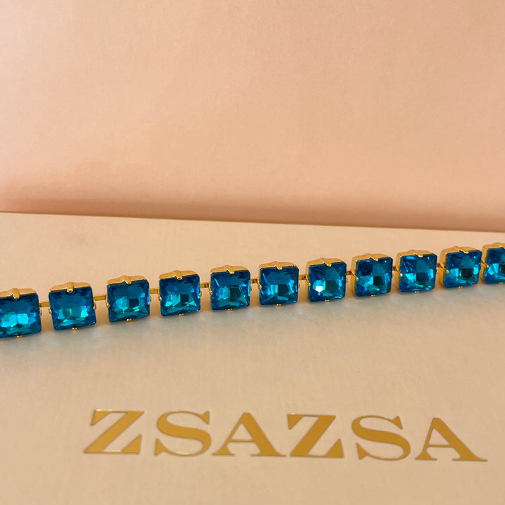 Turquoise preciosa crystals bracelet
