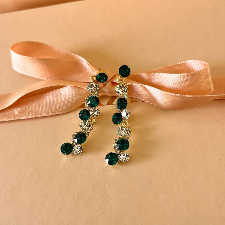 Dark green Swarovski crystals earrings and bracelet