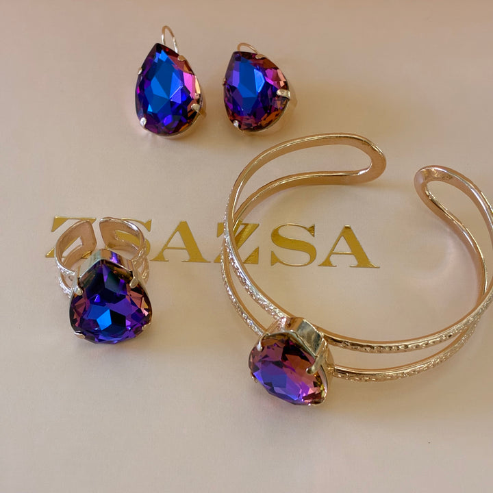 Handmade purple rose gold set