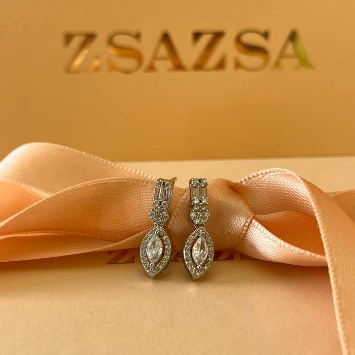Silver zircone earrings