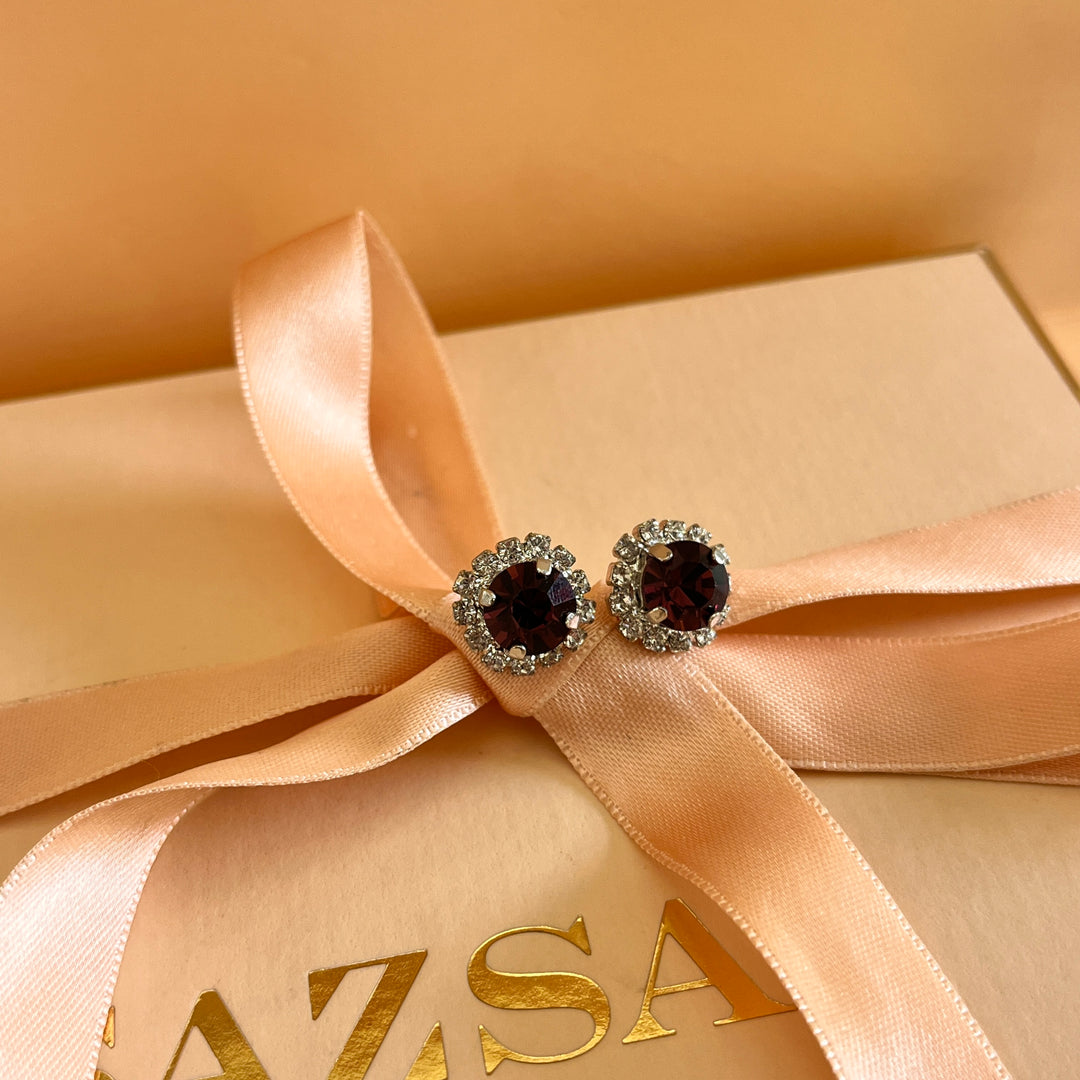 Purple flower preciosa crystals set