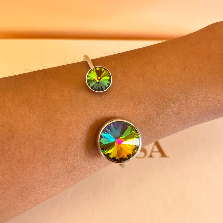 Watermelon Swarovski crystals bangle