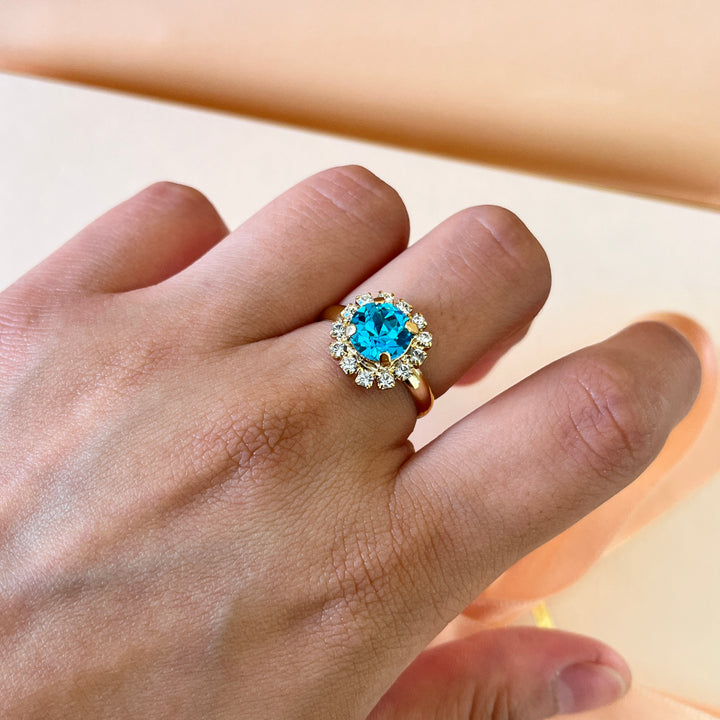 Turquoise Swarovski crystals set