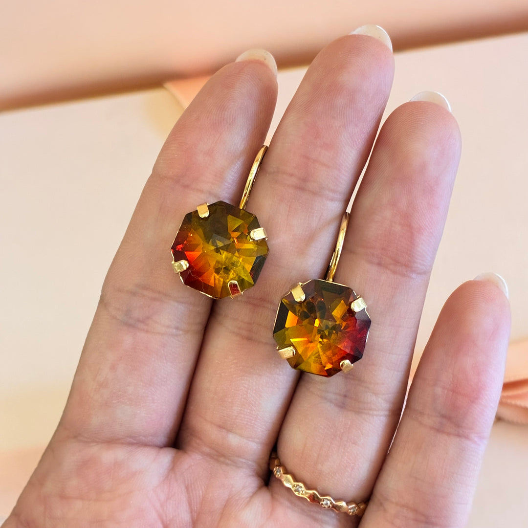 Bronze Swarovski crystals hooks