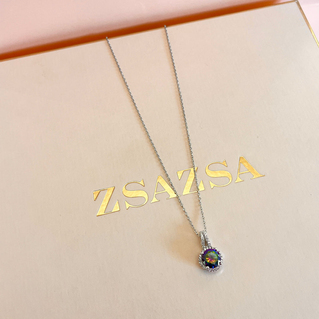 Watermelon round zircone set