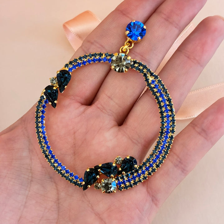 Statement shades of blue earrings