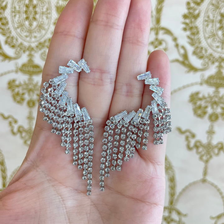 Baguette fringe earrings